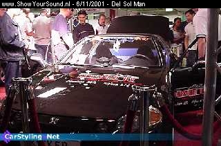 showyoursound.nl - Del Sol thats been I.C.Ed to the max!!! - Del Sol Man - 104.jpg - SPEED 2001 Rosmalen - My car at the Kicker stand.